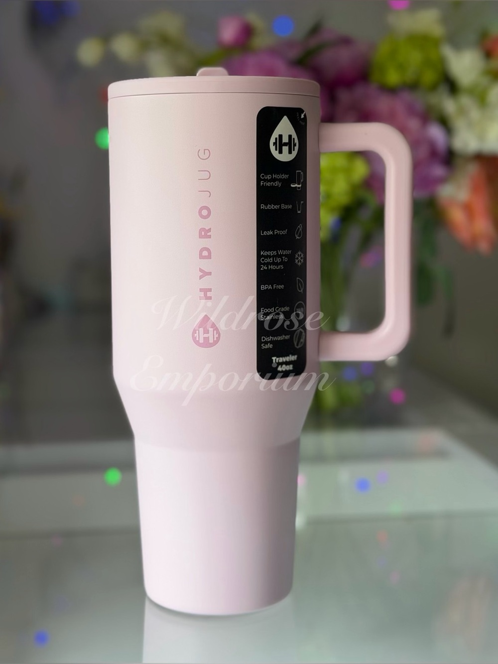 PRICE IS FIRM HydroJug SWEET PEA 40OZ pink purple Traveler tumbler